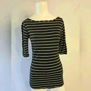 Green Envelope Los Angeles Black & White Striped Long Blouse - Size S